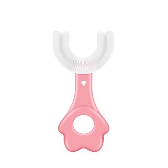 مسواک کودک چرخشی تمام سیلیکونی مدل یو (U)