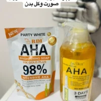 پک دو عددی صابون و سرم سفید کننده نواحی حساس و کل بدن AHA
